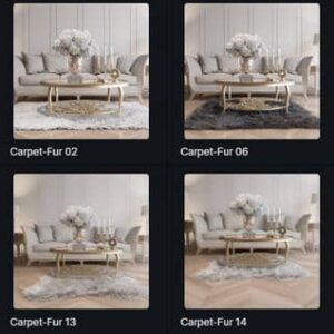 کتابخانه D5-مجموعه مدل3بعدی فرش‌های تزئینی-Carpet-Furv