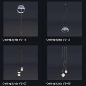 کتابخانه D5-مجموعه چراغ سقفی دکوراتیو-Ceiling Lights V2